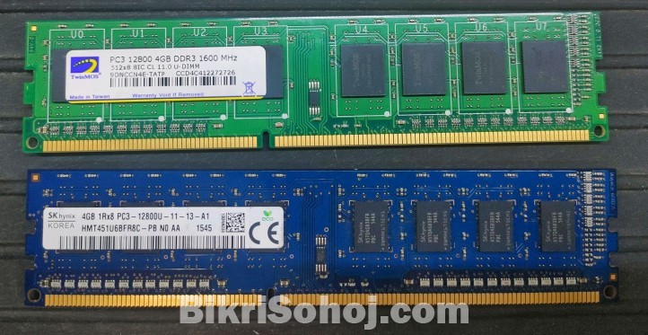 2 x 4GB = 8GB DDR3 1600 BUS DESKTOP RAM